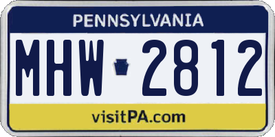 PA license plate MHW2812