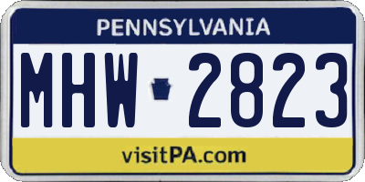 PA license plate MHW2823