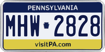 PA license plate MHW2828
