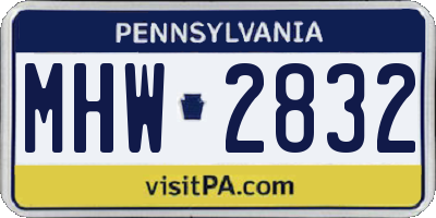 PA license plate MHW2832