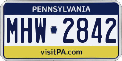 PA license plate MHW2842
