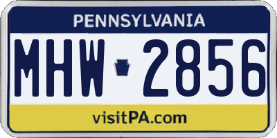 PA license plate MHW2856