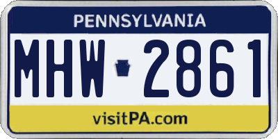 PA license plate MHW2861
