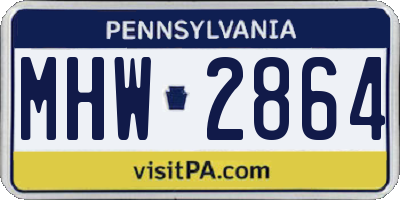 PA license plate MHW2864