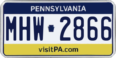 PA license plate MHW2866