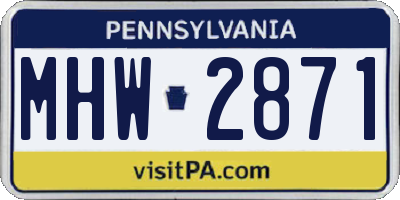 PA license plate MHW2871
