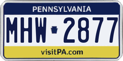 PA license plate MHW2877