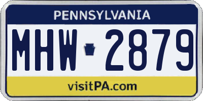 PA license plate MHW2879