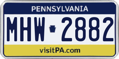PA license plate MHW2882
