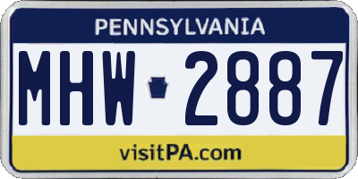 PA license plate MHW2887