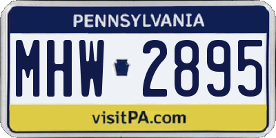 PA license plate MHW2895
