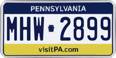 PA license plate MHW2899