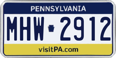 PA license plate MHW2912