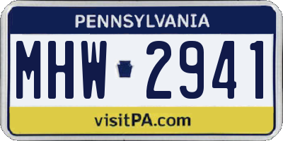 PA license plate MHW2941