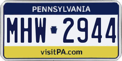PA license plate MHW2944