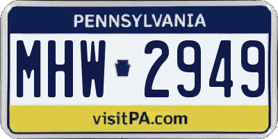 PA license plate MHW2949