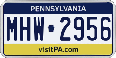PA license plate MHW2956