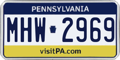 PA license plate MHW2969