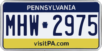 PA license plate MHW2975