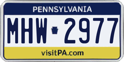 PA license plate MHW2977