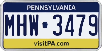 PA license plate MHW3479