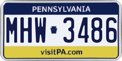 PA license plate MHW3486