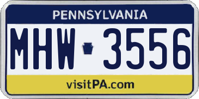 PA license plate MHW3556