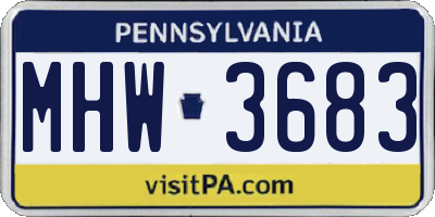 PA license plate MHW3683