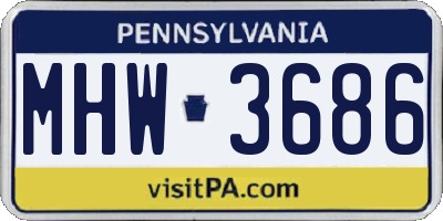 PA license plate MHW3686