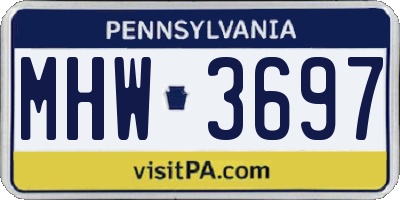 PA license plate MHW3697