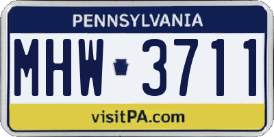 PA license plate MHW3711
