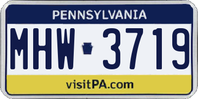 PA license plate MHW3719