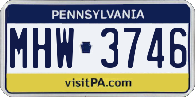 PA license plate MHW3746
