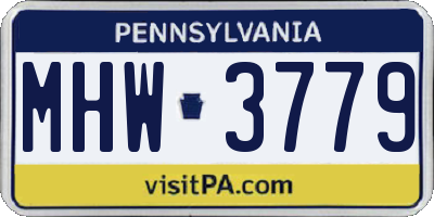 PA license plate MHW3779
