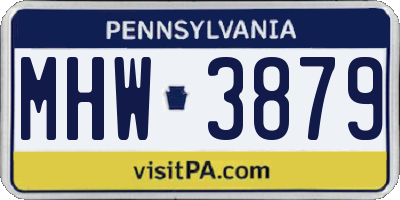 PA license plate MHW3879
