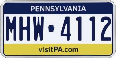 PA license plate MHW4112