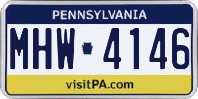 PA license plate MHW4146