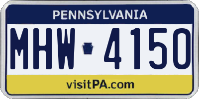 PA license plate MHW4150