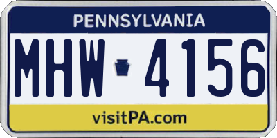 PA license plate MHW4156