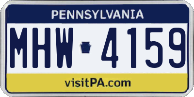 PA license plate MHW4159