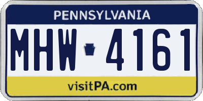 PA license plate MHW4161