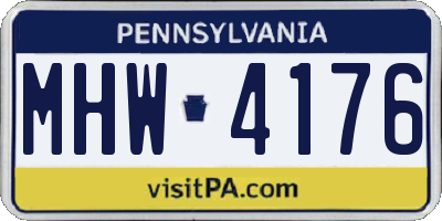 PA license plate MHW4176