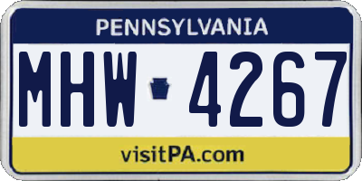 PA license plate MHW4267