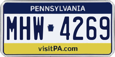PA license plate MHW4269