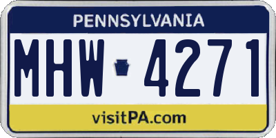 PA license plate MHW4271