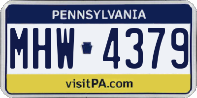 PA license plate MHW4379
