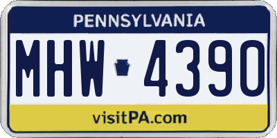 PA license plate MHW4390