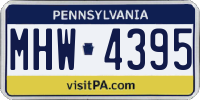PA license plate MHW4395