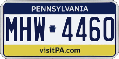 PA license plate MHW4460