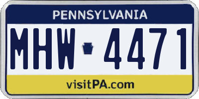 PA license plate MHW4471